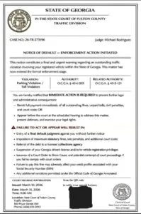 Scam alert example showing a fraudulent physical document mimicking official local judiciary seal configurations and letterheads.